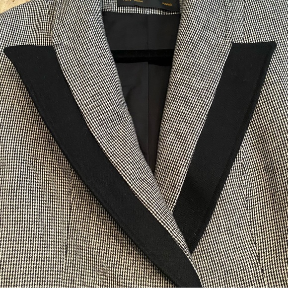 Vintage Jacques Women's Houndstooth Wool Blazer Jacket size 10 grey black blazer - Picture 5 of 9